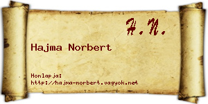 Hajma Norbert névjegykártya