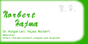 norbert hajma business card